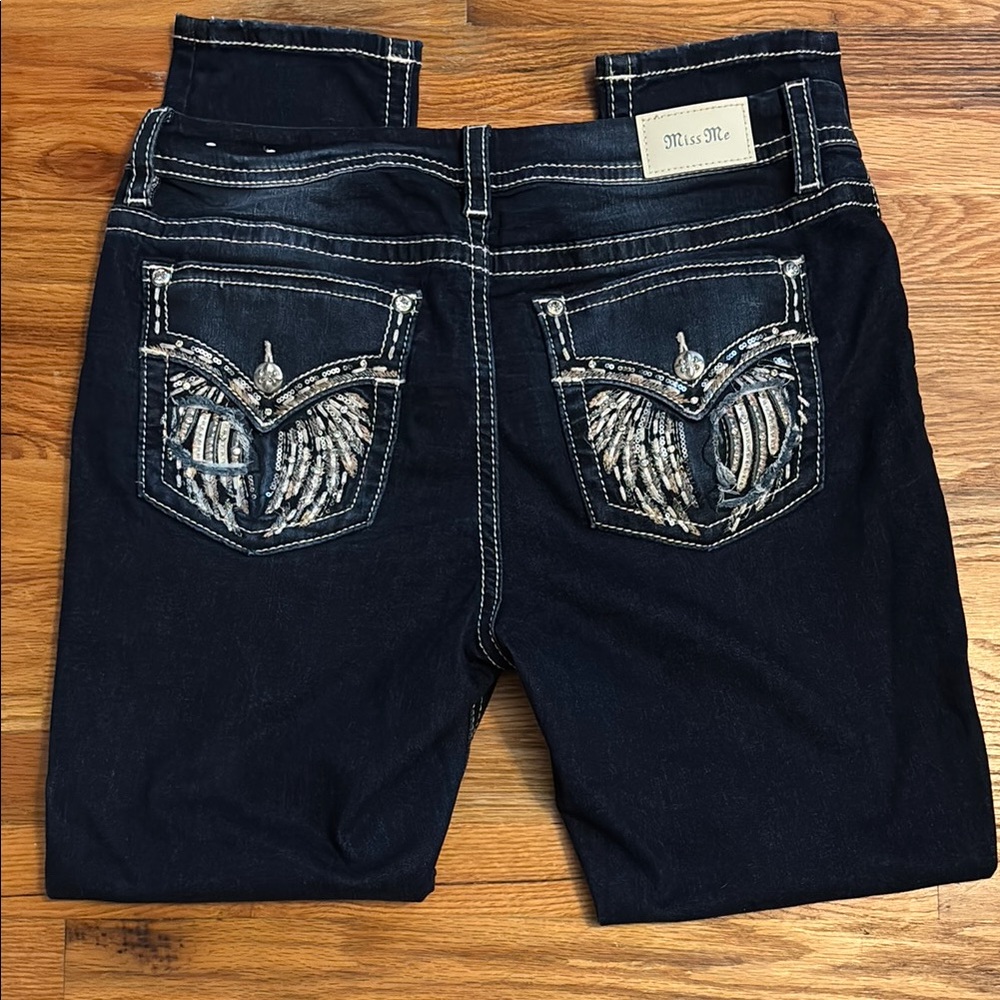 Miss Me Dark Blue Embellished Jeans